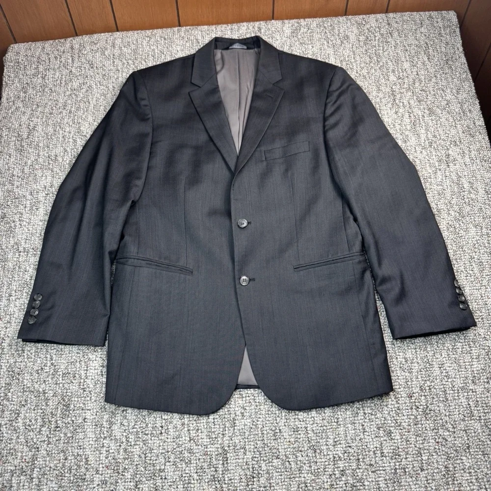 Jos A Bank Traveler Blazer Mens 40R Tailored Fit Modern Wool Gray
